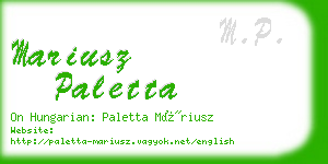 mariusz paletta business card
